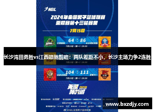 长沙湾田勇胜vs江西赣驰前瞻：两队差距不小，长沙主场力争2连胜